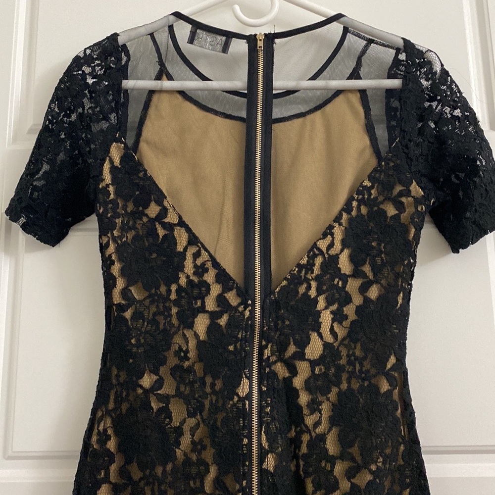 Like New ASTR Black Lace Dress With Nude Lining XS